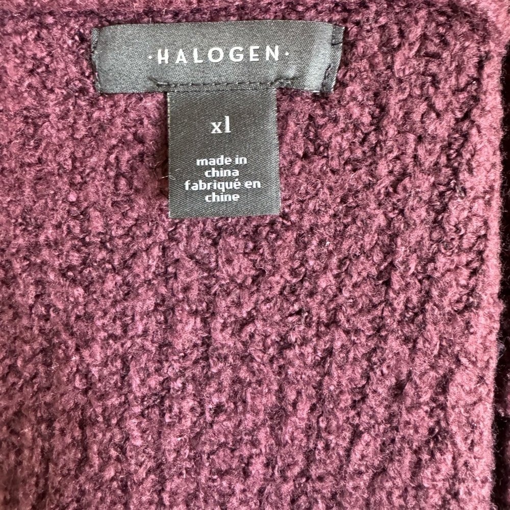 Halogen V-Neck Sweater - Rich Burgundy - Picture 5 of 6